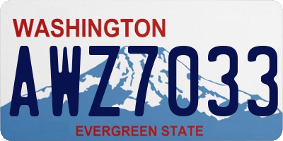 WA license plate AWZ7033