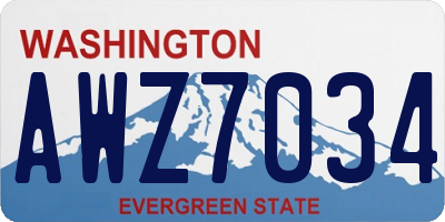 WA license plate AWZ7034