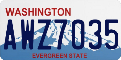 WA license plate AWZ7035