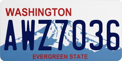 WA license plate AWZ7036