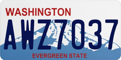 WA license plate AWZ7037
