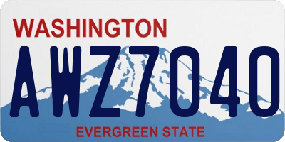 WA license plate AWZ7040