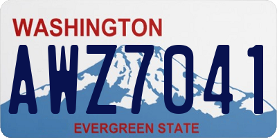 WA license plate AWZ7041