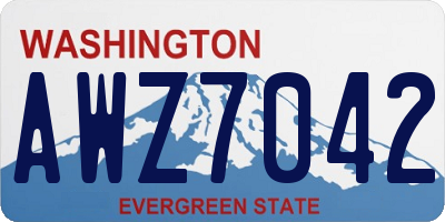 WA license plate AWZ7042