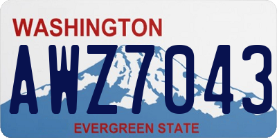 WA license plate AWZ7043