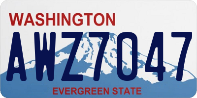 WA license plate AWZ7047