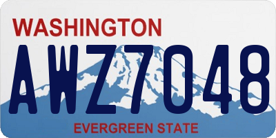 WA license plate AWZ7048
