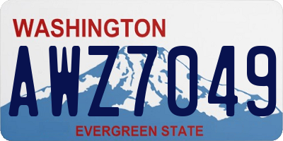WA license plate AWZ7049