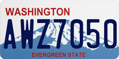 WA license plate AWZ7050