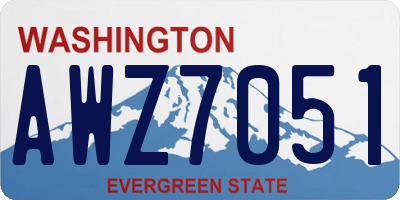 WA license plate AWZ7051