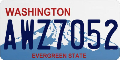 WA license plate AWZ7052