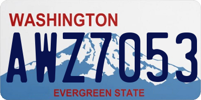 WA license plate AWZ7053