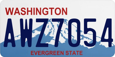 WA license plate AWZ7054