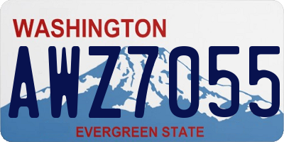 WA license plate AWZ7055