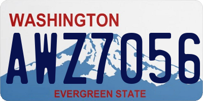 WA license plate AWZ7056