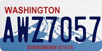 WA license plate AWZ7057