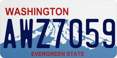 WA license plate AWZ7059