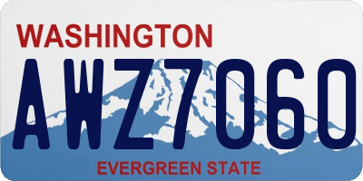 WA license plate AWZ7060