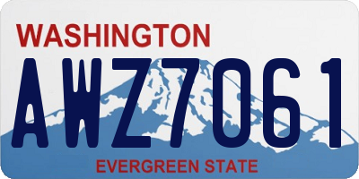 WA license plate AWZ7061