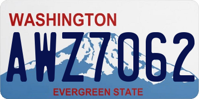 WA license plate AWZ7062