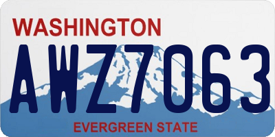 WA license plate AWZ7063