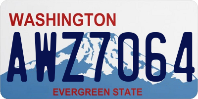 WA license plate AWZ7064
