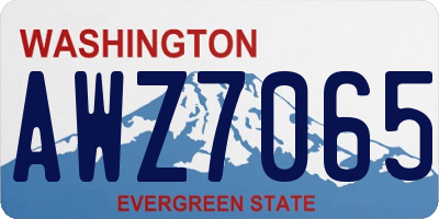 WA license plate AWZ7065
