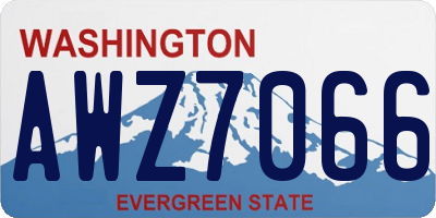 WA license plate AWZ7066
