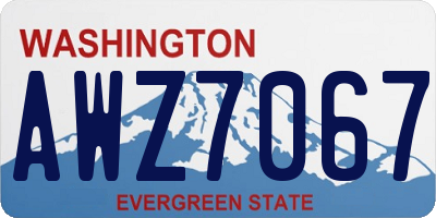 WA license plate AWZ7067