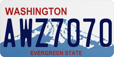 WA license plate AWZ7070