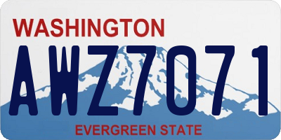 WA license plate AWZ7071