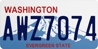 WA license plate AWZ7074