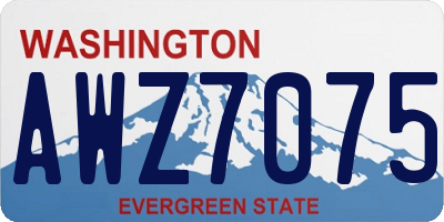 WA license plate AWZ7075