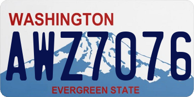 WA license plate AWZ7076