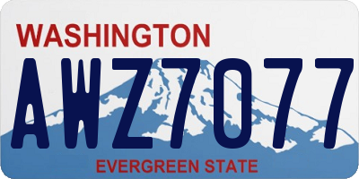 WA license plate AWZ7077