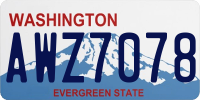 WA license plate AWZ7078
