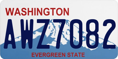 WA license plate AWZ7082