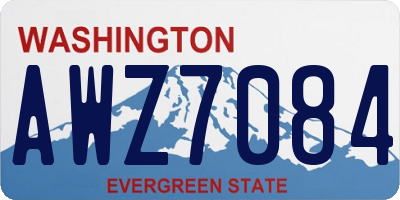 WA license plate AWZ7084