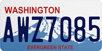 WA license plate AWZ7085