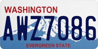 WA license plate AWZ7086