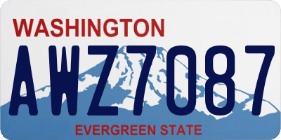 WA license plate AWZ7087