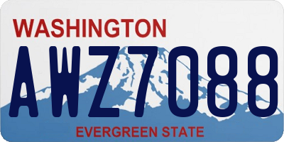 WA license plate AWZ7088