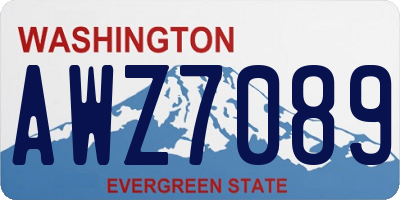 WA license plate AWZ7089