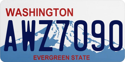 WA license plate AWZ7090