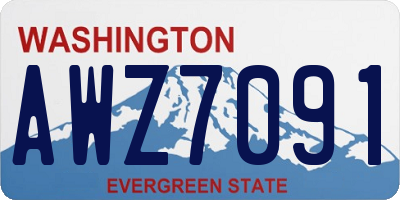 WA license plate AWZ7091