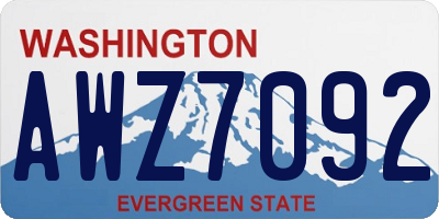 WA license plate AWZ7092