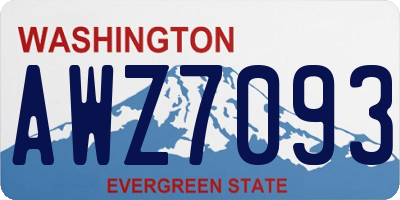 WA license plate AWZ7093
