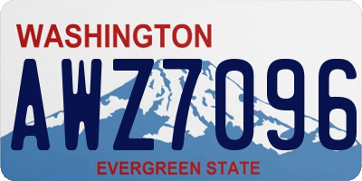 WA license plate AWZ7096