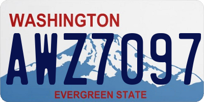 WA license plate AWZ7097