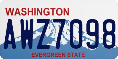 WA license plate AWZ7098
